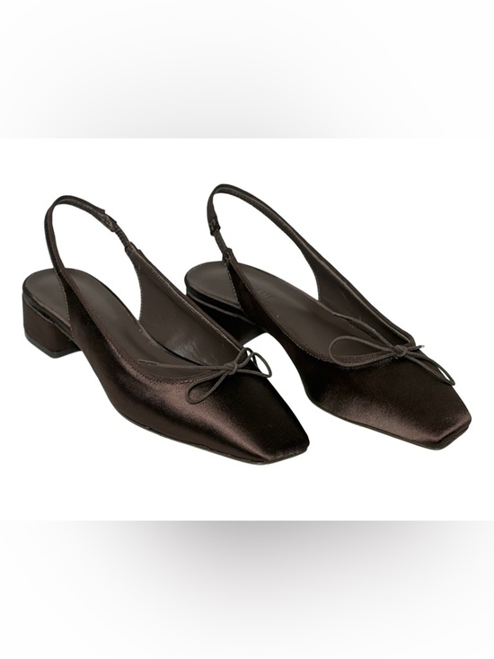 Everlane Shoes - NIB Everlane The Ballet Slingback Heel in Deep Brown Satin, Size 5.5